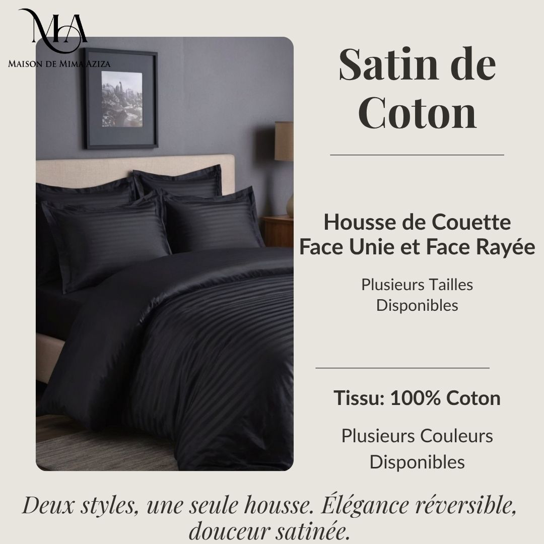 Housse de Couette en Satin de Coton