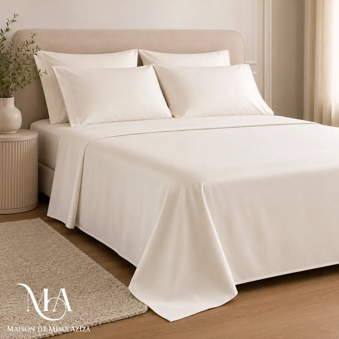 Drap Plat en Satin de Coton Premium 285 TC