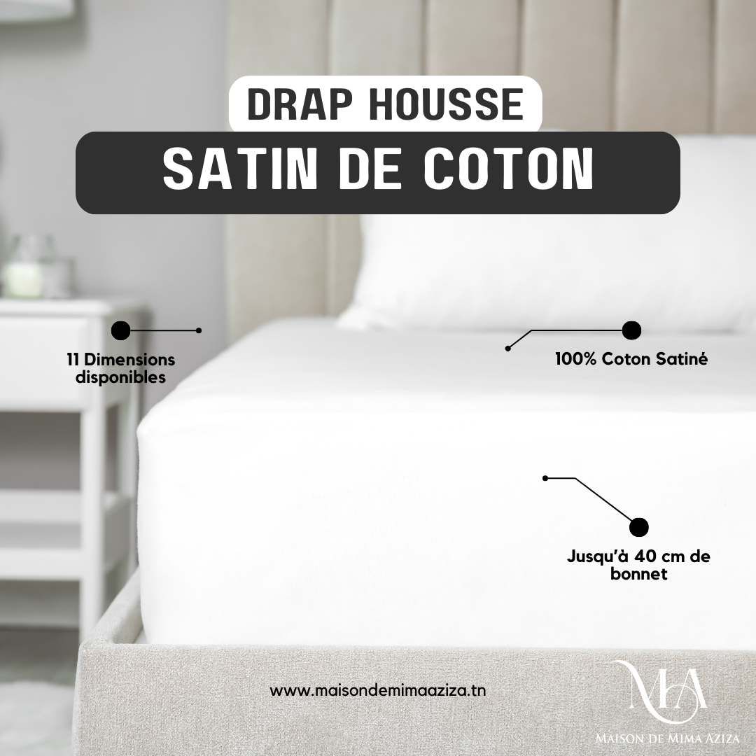 Drap Housse en Satin de Coton