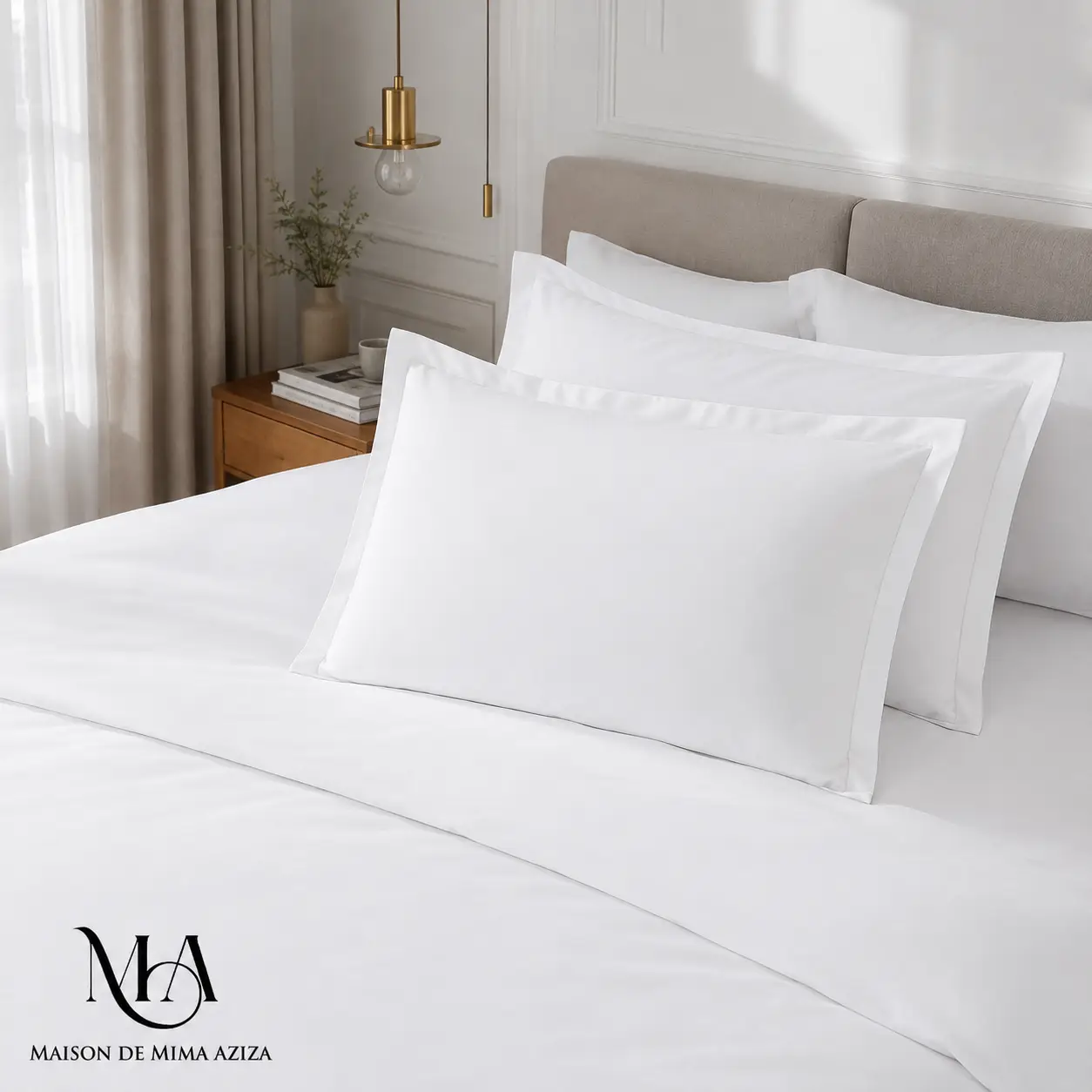 Lot de 2 Taies d'oreiller 100% Coton
