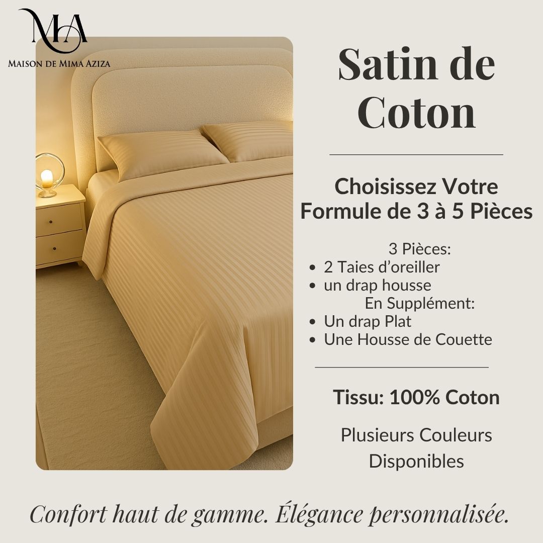 Parure de lit en satin de coton