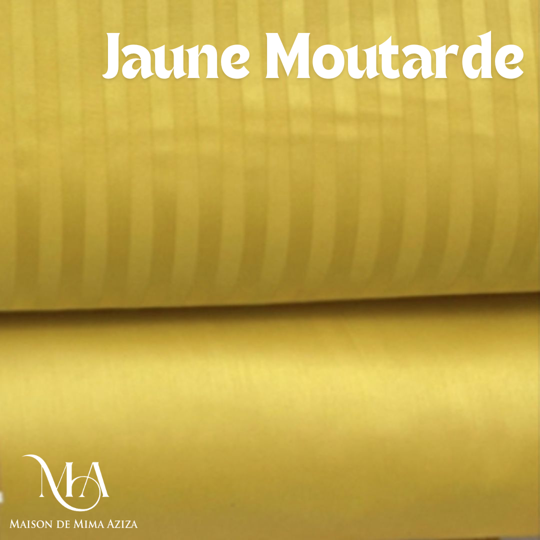 Parure de lit satin de coton Jaune Moutarde