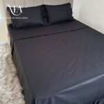 Parure de lit en coton Noir