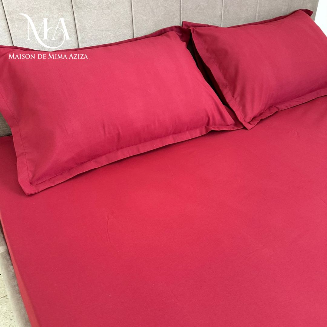 Parure de lit en Polycoton Rouge