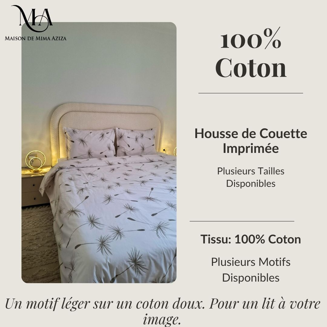 Housse de Couette 100% Coton Imprimé