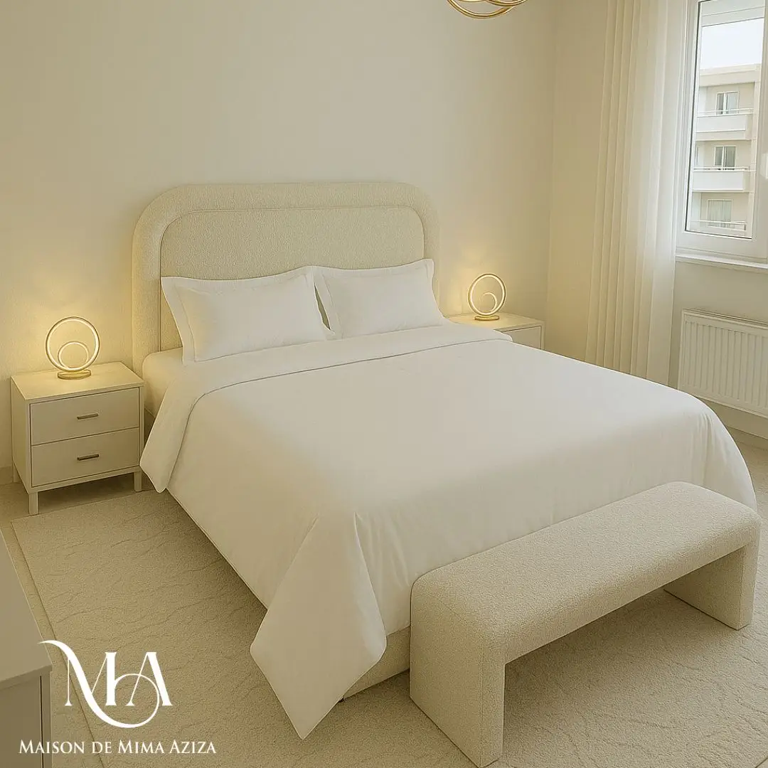 Parure de lit en coton Blanc