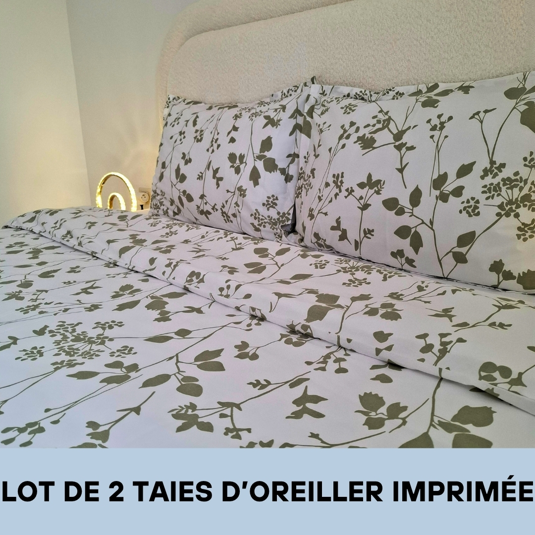Lot de 2 Taies d'oreiller 100% Coton Imprimé 46513