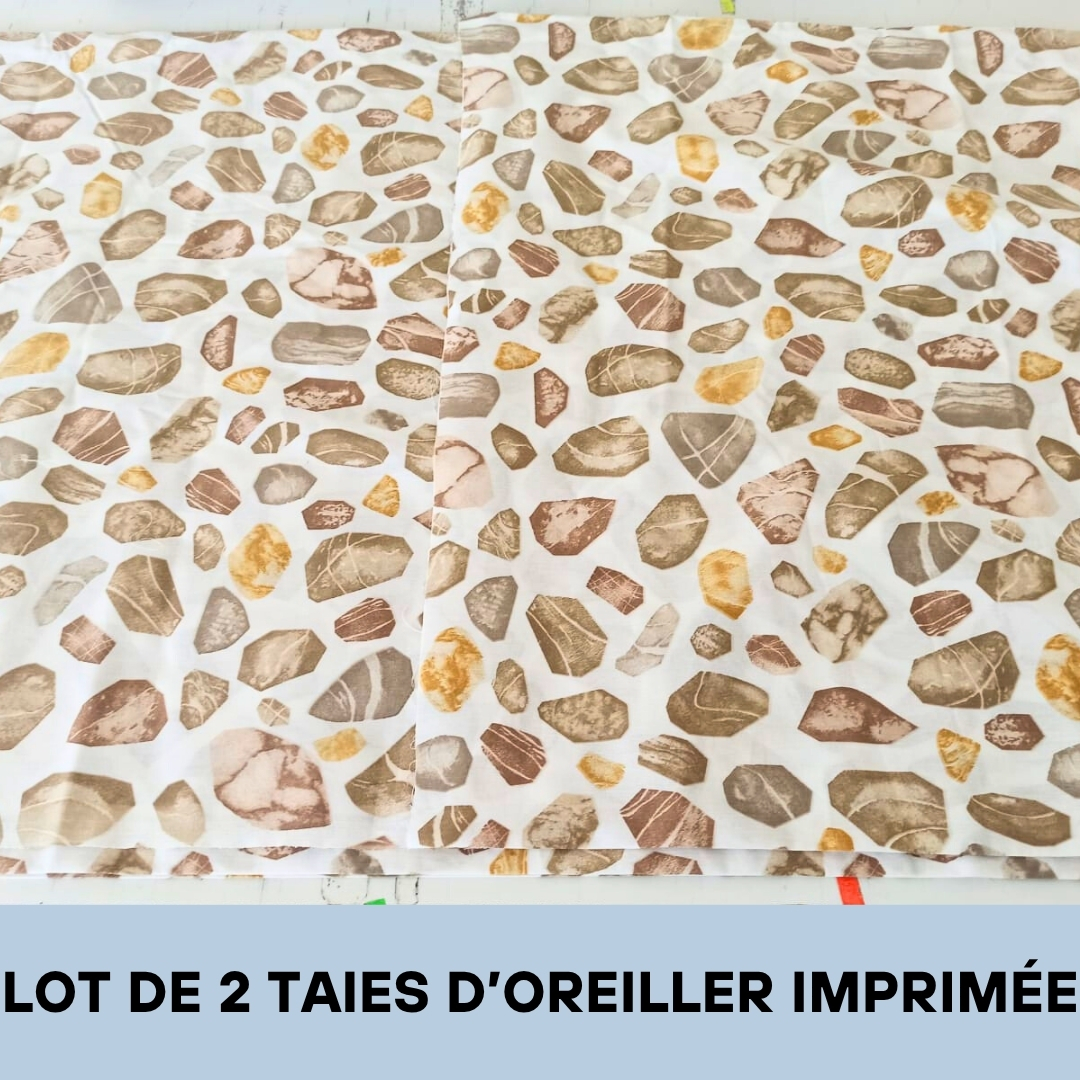 Lot de 2 Taies d'oreiller 100% Coton Imprimé 10166