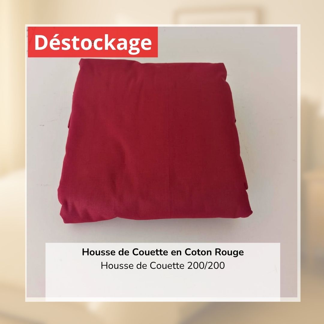 Déstockage! Housse de Couette en Coton Bordeaux 200/200