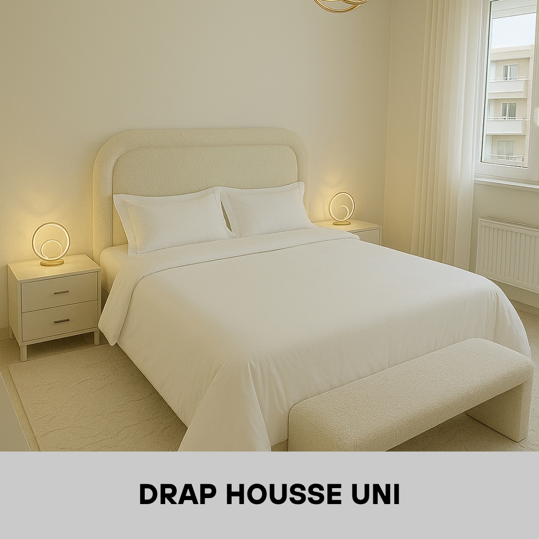 Drap Housse en Coton Blanc