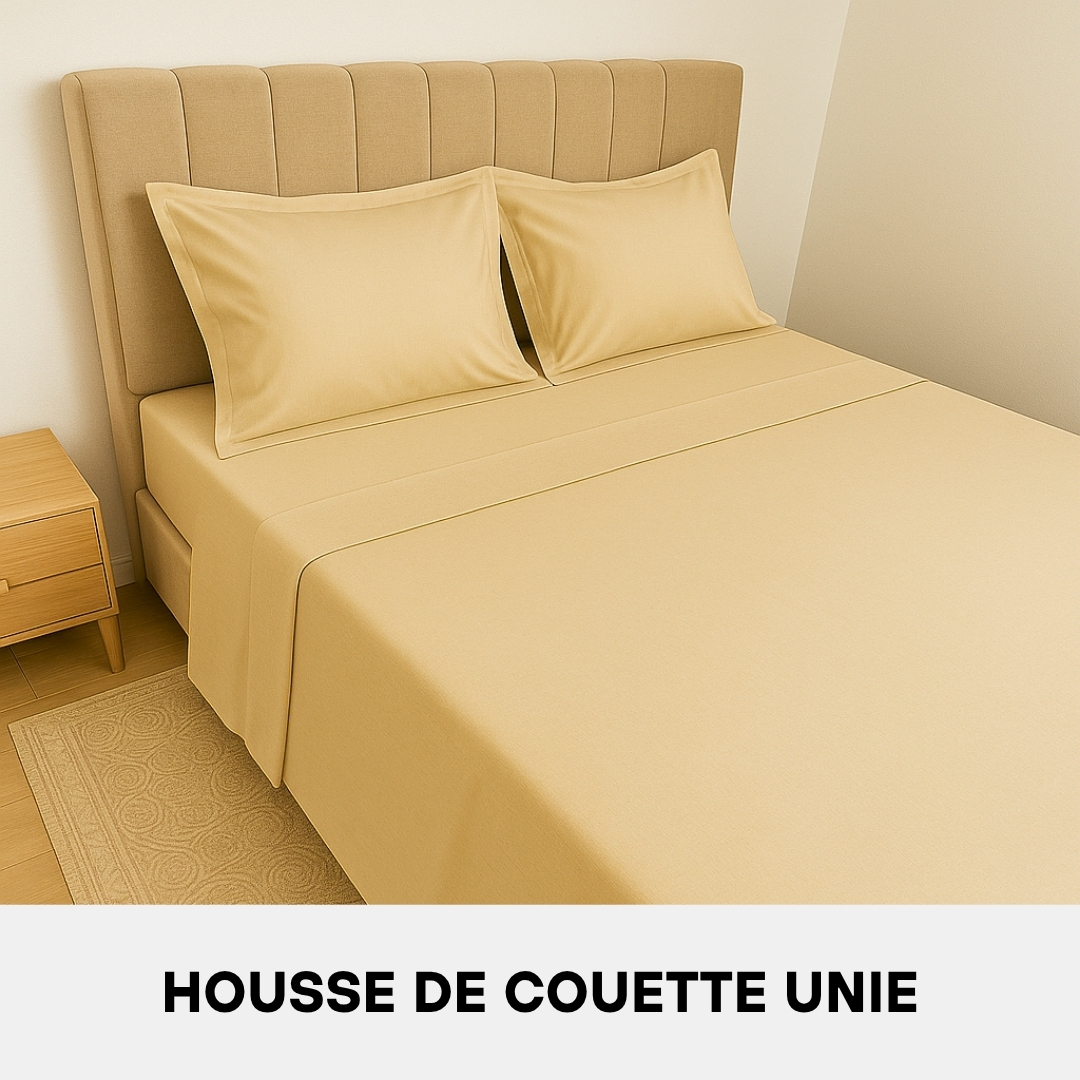 Housse de Couette en Coton Beige