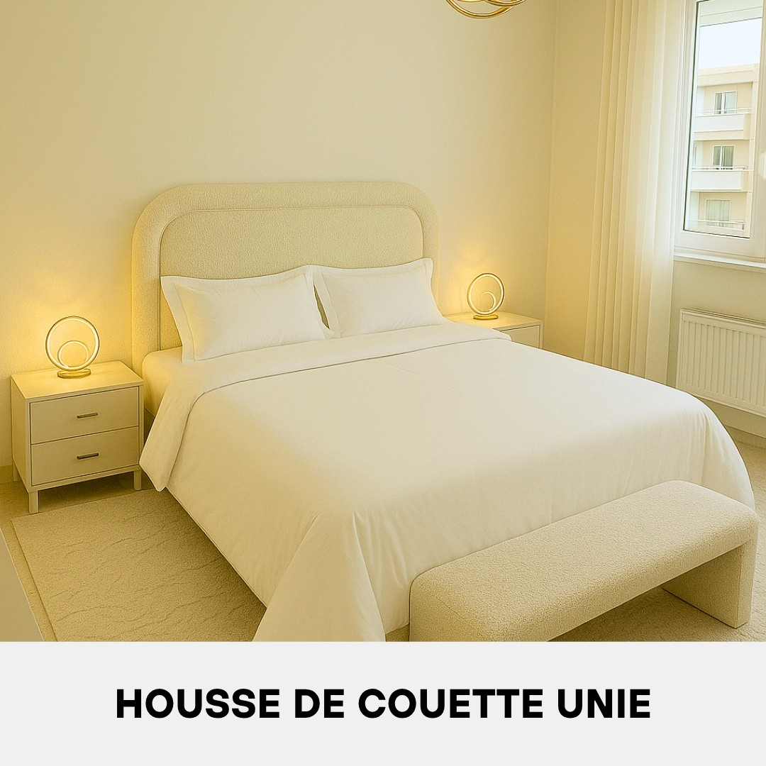Housse de Couette en Coton Blanc