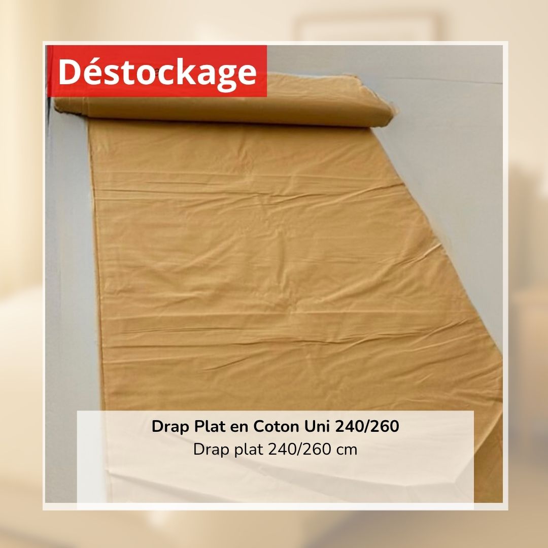 Déstockage! Drap Plat 100% Coton Jaune Moutarde (240/260 cm)