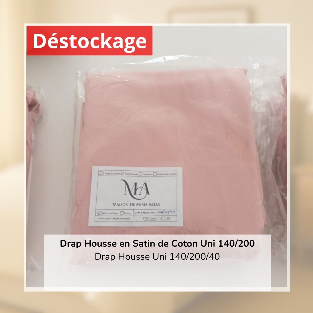 Déstockage! Drap Housse en Satin de Coton Vieux Rose 140/200