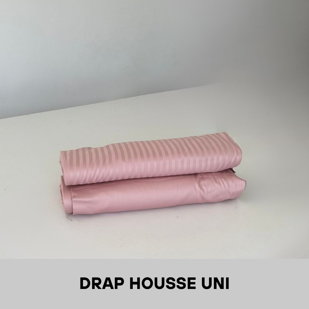 Drap Housse Uni en Satin de Coton Vieux Rose