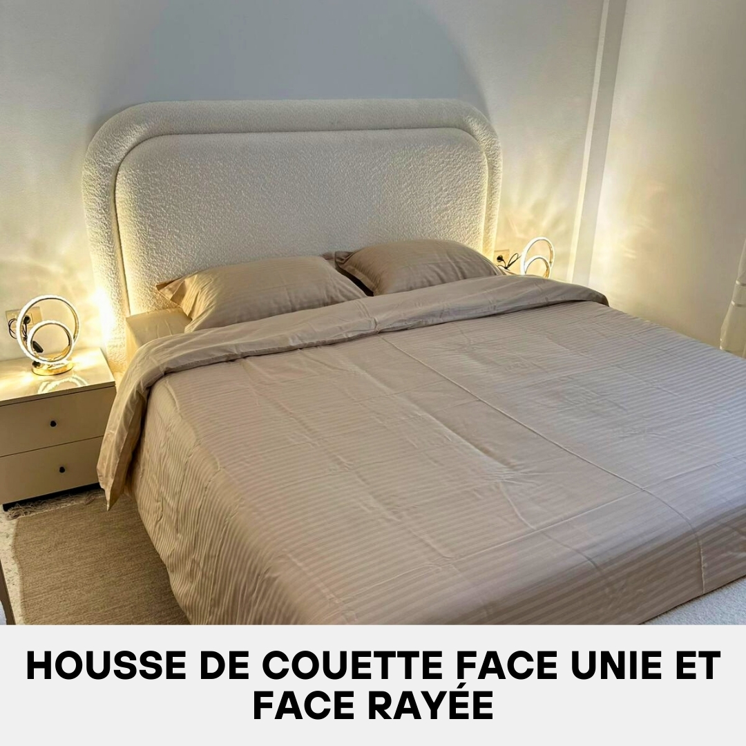 Housse de Couette en Satin de Coton Champagne
