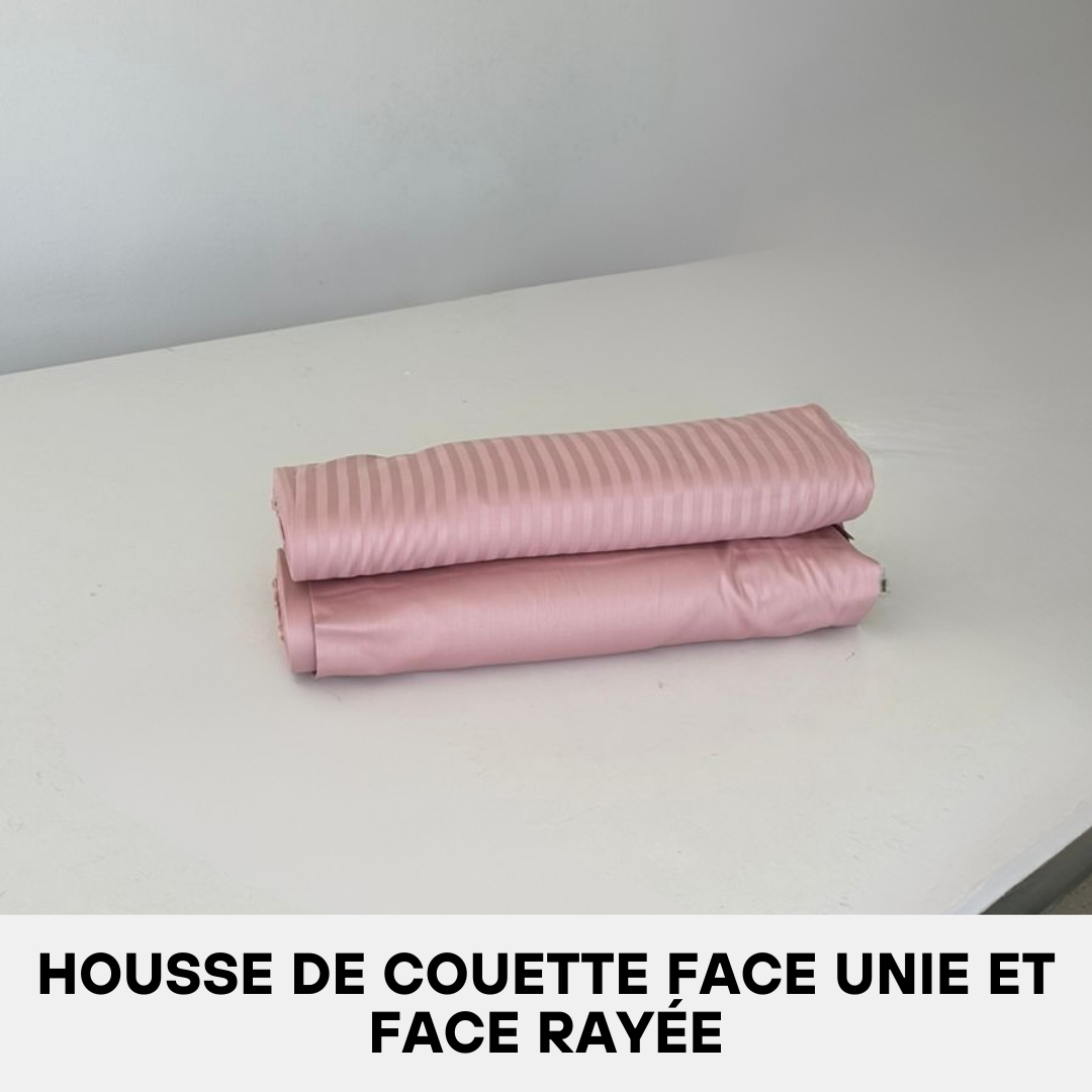 Housse de Couette en Satin de Coton Vieux Rose