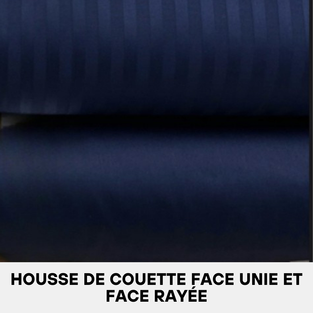 Housse de Couette en Satin de Coton Bleu Marine