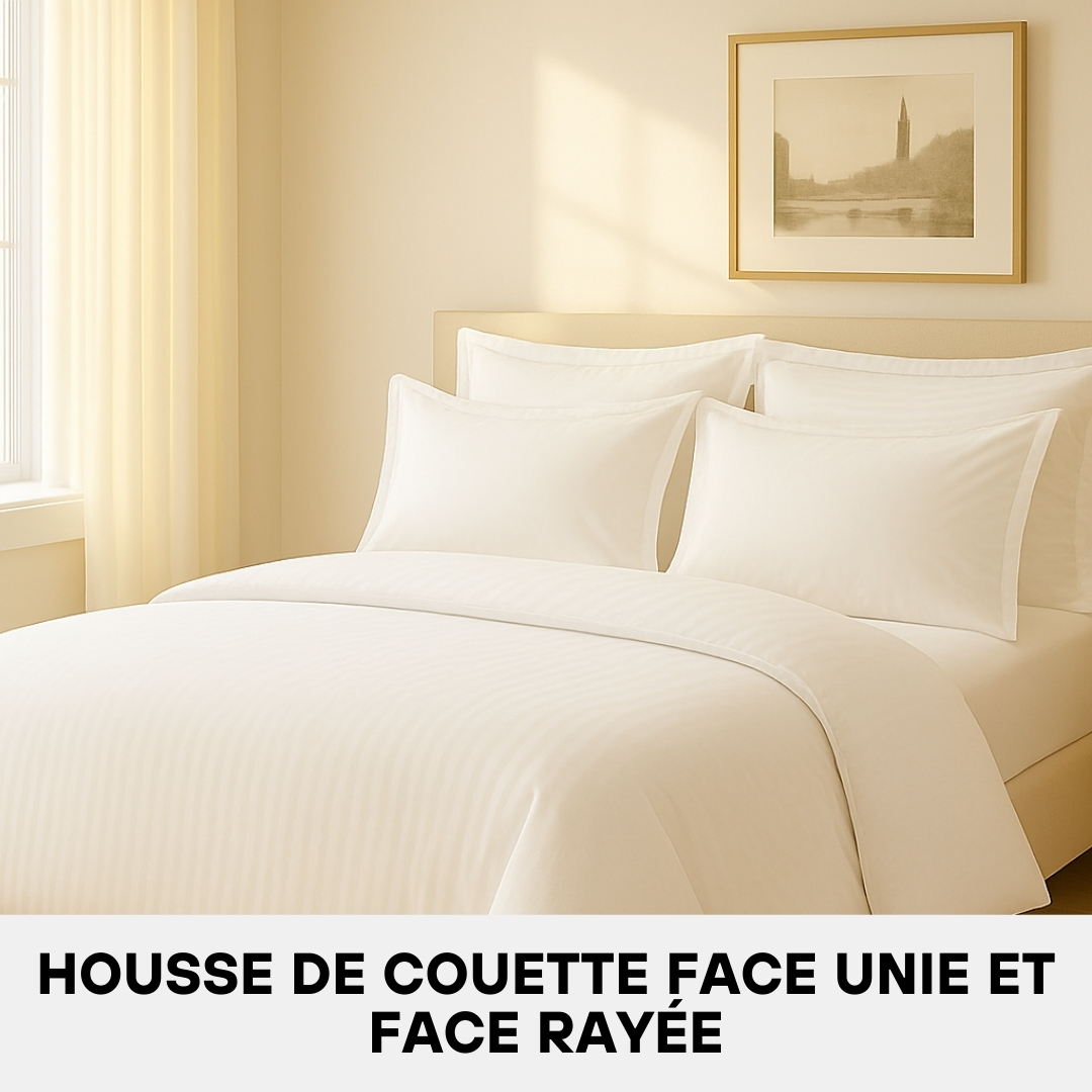 Housse de Couette en Satin de Coton Blanc
