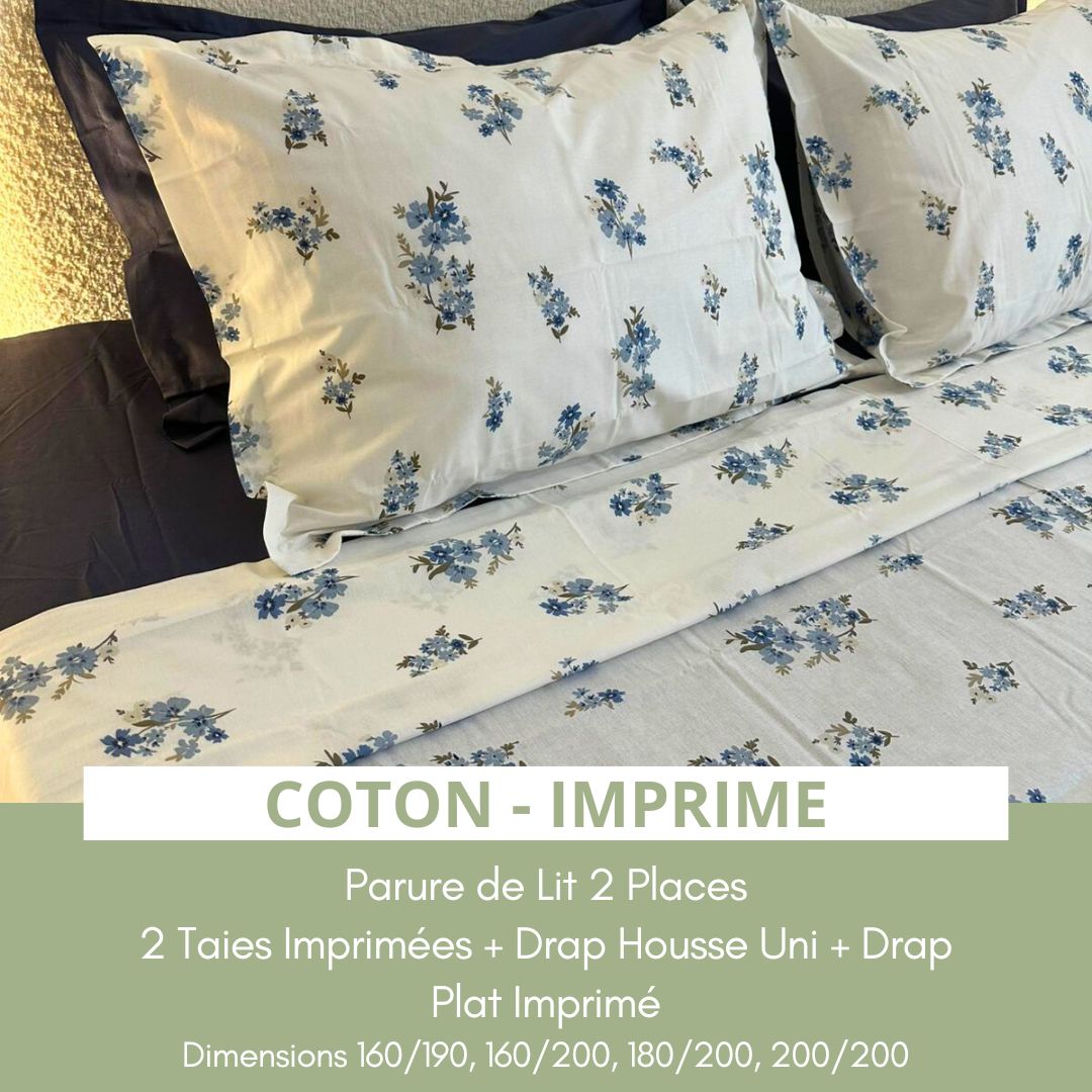 Parure de lit 2 places en Coton – Imprimé B29024