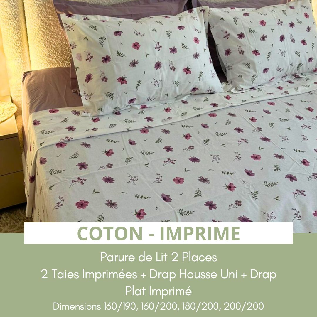 Parure de lit 2 places en Coton – Imprimé L29529