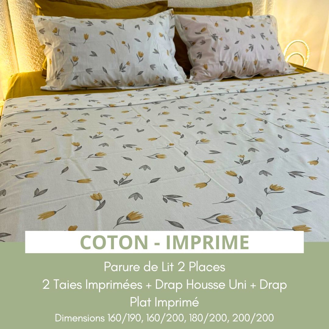 Parure de lit 2 places en Coton – Imprimé J29373