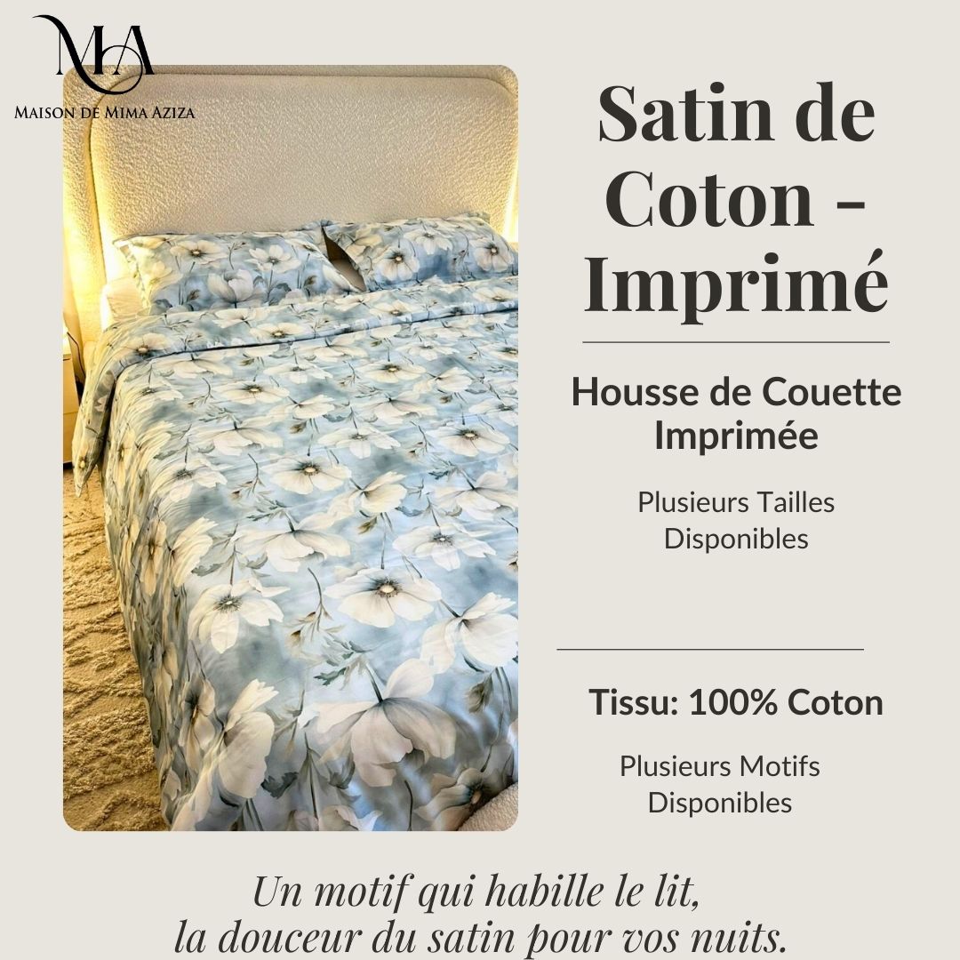 Housse de Couette en Satin de Coton - Imprimé