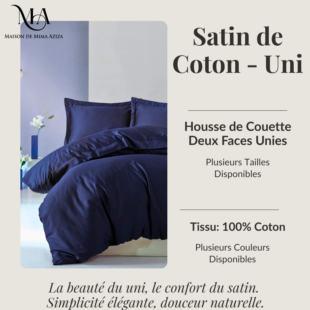 Housse de Couette en Satin de Coton - Uni