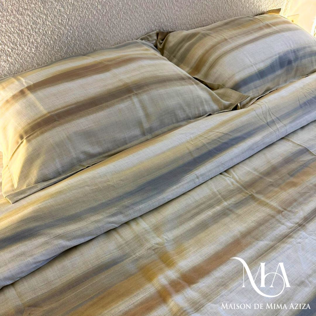 Parure de lit 2 places en Satin de Coton – Imprimé P30036