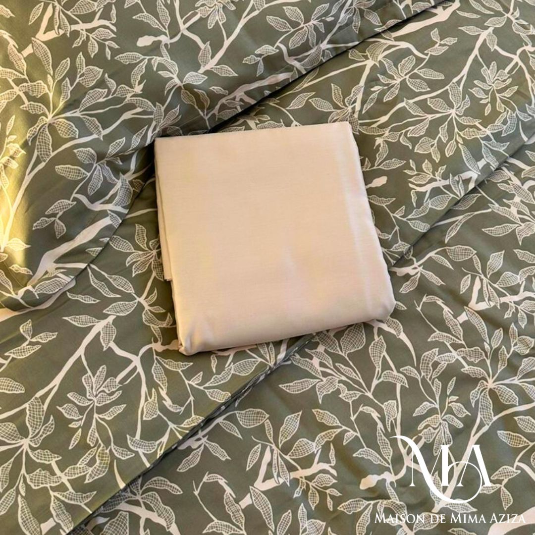 Parure de lit 2 places en Satin de Coton – Imprimé V03217