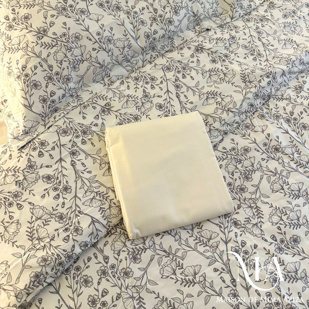 Parure de lit 2 places en Satin de Coton – Imprimé V22125