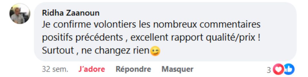 Avis Facebook Maison de Mima Aziza