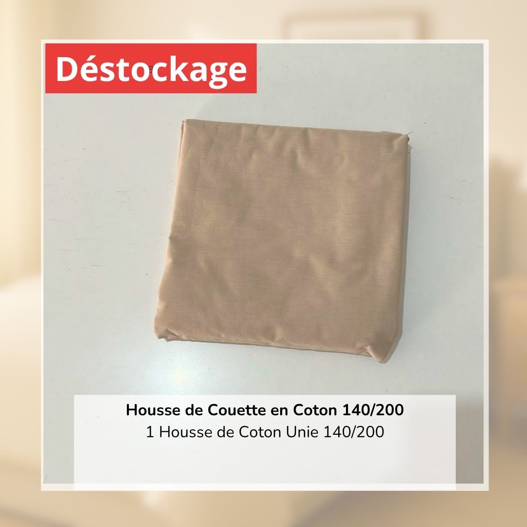 Déstockage! Housse de Couette en Coton Beige 140/200