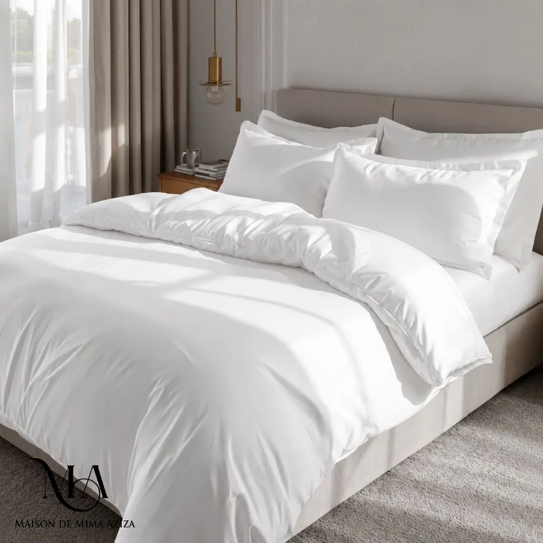 Parure de Lit en Coton Blanc